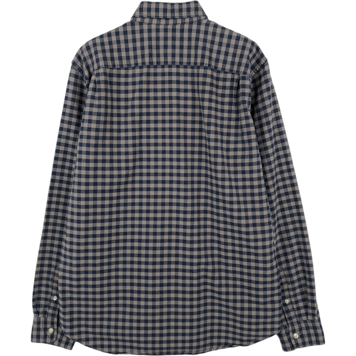 GAP STANDARD FIT Gingham Check Long Sleeve Button-Down Check Shirt, Men's Size M (approx.) cotton brown type Vintage Second Hand