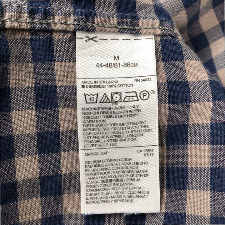 GAP STANDARD FIT Gingham Check Long Sleeve Button-Down Check Shirt, Men's Size M (approx.) cotton brown type Vintage Second Hand