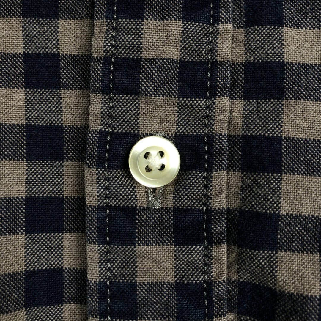 GAP STANDARD FIT Gingham Check Long Sleeve Button-Down Check Shirt, Men's Size M (approx.) cotton brown type Vintage Second Hand