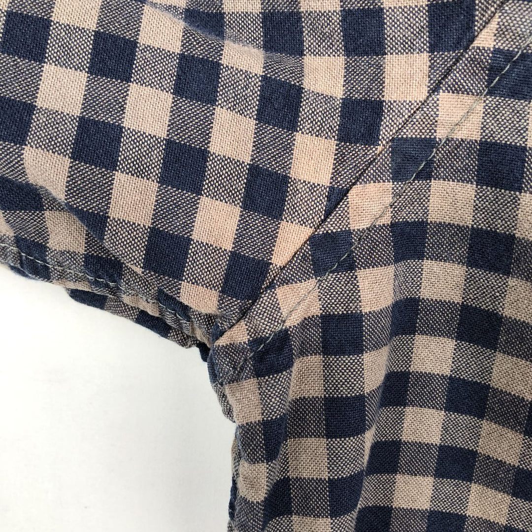 GAP STANDARD FIT Gingham Check Long Sleeve Button-Down Check Shirt, Men's Size M (approx.) cotton brown type Vintage Second Hand