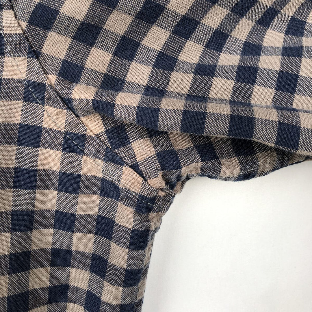 GAP STANDARD FIT Gingham Check Long Sleeve Button-Down Check Shirt, Men's Size M (approx.) cotton brown type Vintage Second Hand