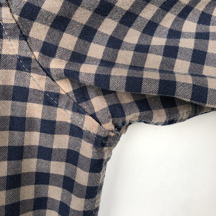 GAP STANDARD FIT Gingham Check Long Sleeve Button-Down Check Shirt, Men's Size M (approx.) cotton brown type Vintage Second Hand