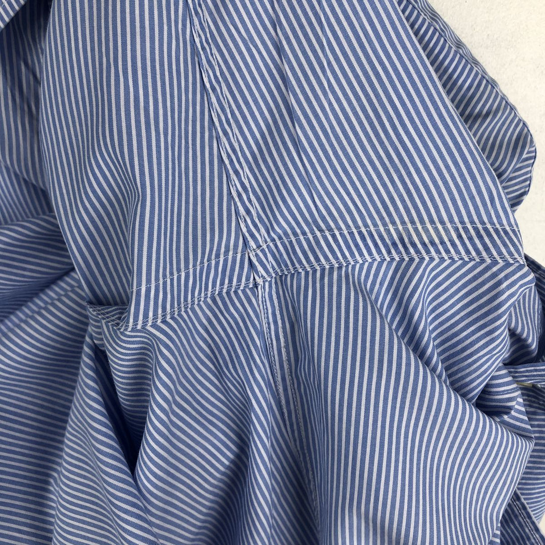 Lacoste long-sleeved button-down striped shirt, men's size L cotton blue type Vintage Second Hand