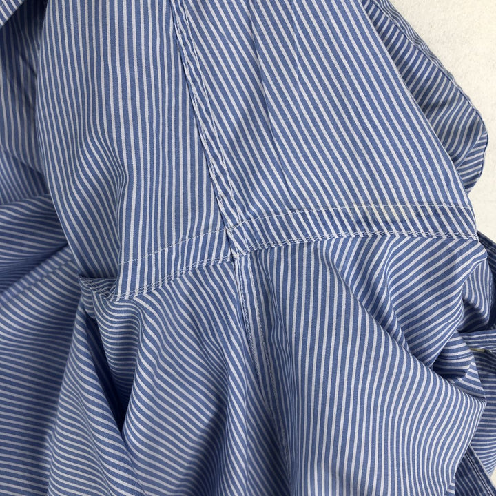 Lacoste long-sleeved button-down striped shirt, men's size L cotton blue type Vintage Second Hand
