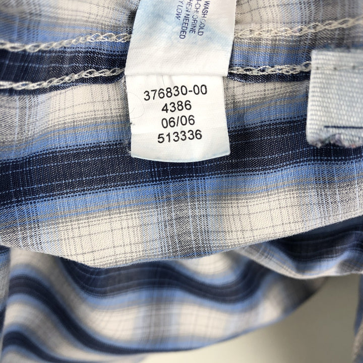 2000'S GAP FITTED Long-Sleeve Cotton Check Shirt, Men's Size L (approx.) cotton blue type Vintage Second Hand