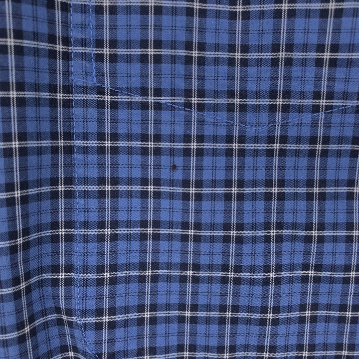 90s-00'S L.L.Bean WRINKLE RESISTANT Long-Sleeve Button-Down Check Shirt, Men's Size XL (Equivalent), Vintage cotton blue type Vintage Second Hand