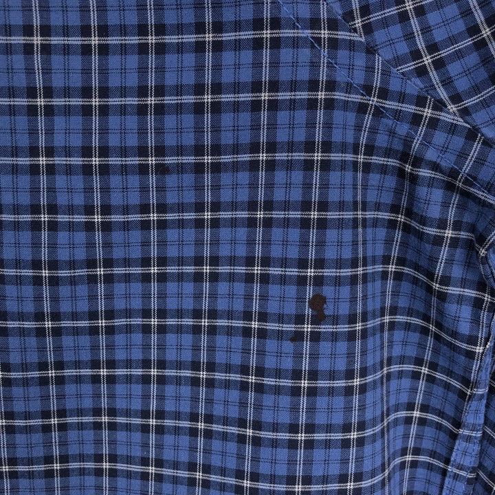 90s-00'S L.L.Bean WRINKLE RESISTANT Long-Sleeve Button-Down Check Shirt, Men's Size XL (Equivalent), Vintage cotton blue type Vintage Second Hand