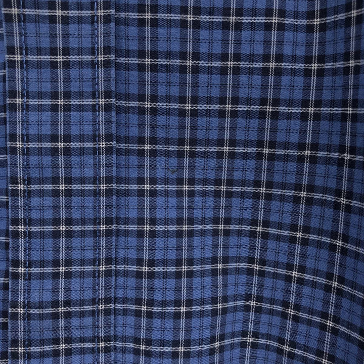 90s-00'S L.L.Bean WRINKLE RESISTANT Long-Sleeve Button-Down Check Shirt, Men's Size XL (Equivalent), Vintage cotton blue type Vintage Second Hand