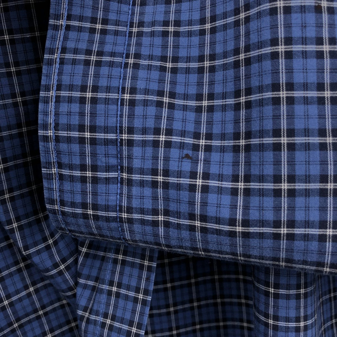 90s-00'S L.L.Bean WRINKLE RESISTANT Long-Sleeve Button-Down Check Shirt, Men's Size XL (Equivalent), Vintage cotton blue type Vintage Second Hand