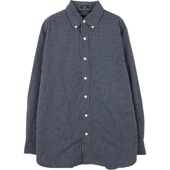 GAP Long-Sleeve Button-Down Check Shirt, Men's Size S (approx.) unclear navy blue type Vintage Second Hand