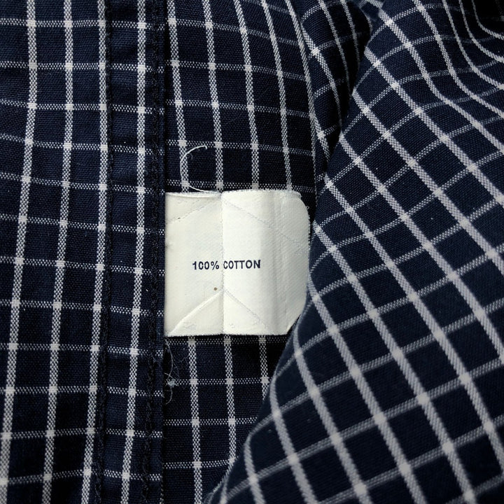 GAP Long-Sleeve Button-Down Check Shirt, Men's Size S (approx.) unclear navy blue type Vintage Second Hand