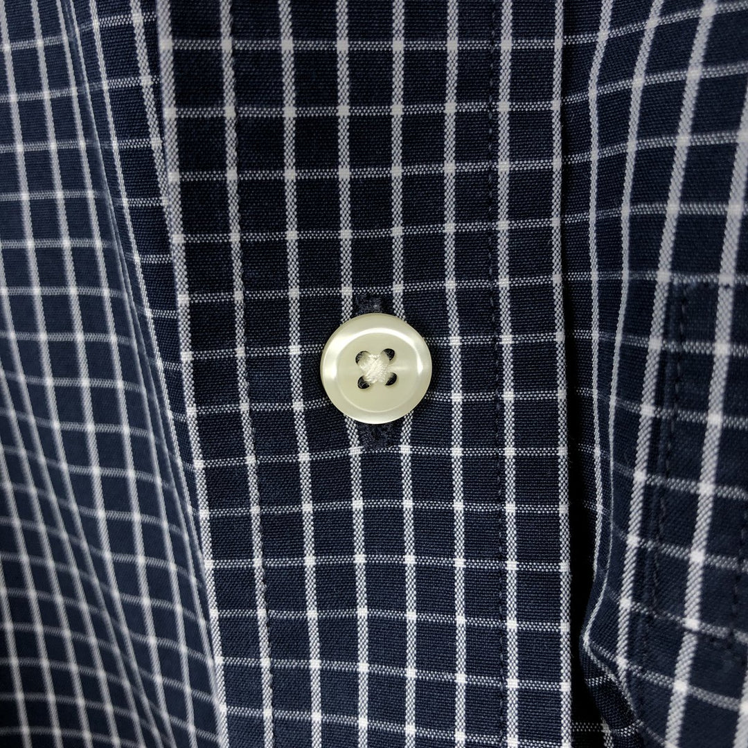 GAP Long-Sleeve Button-Down Check Shirt, Men's Size S (approx.) unclear navy blue type Vintage Second Hand