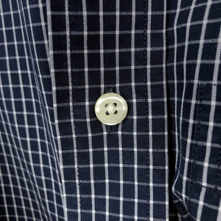 GAP Long-Sleeve Button-Down Check Shirt, Men's Size S (approx.) unclear navy blue type Vintage Second Hand