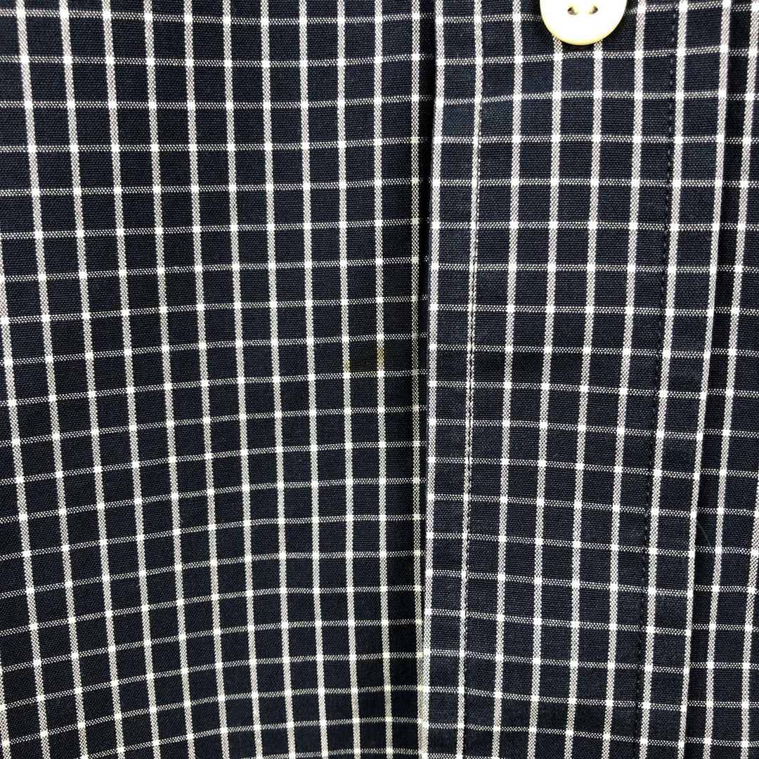 GAP Long-Sleeve Button-Down Check Shirt, Men's Size S (approx.) unclear navy blue type Vintage Second Hand