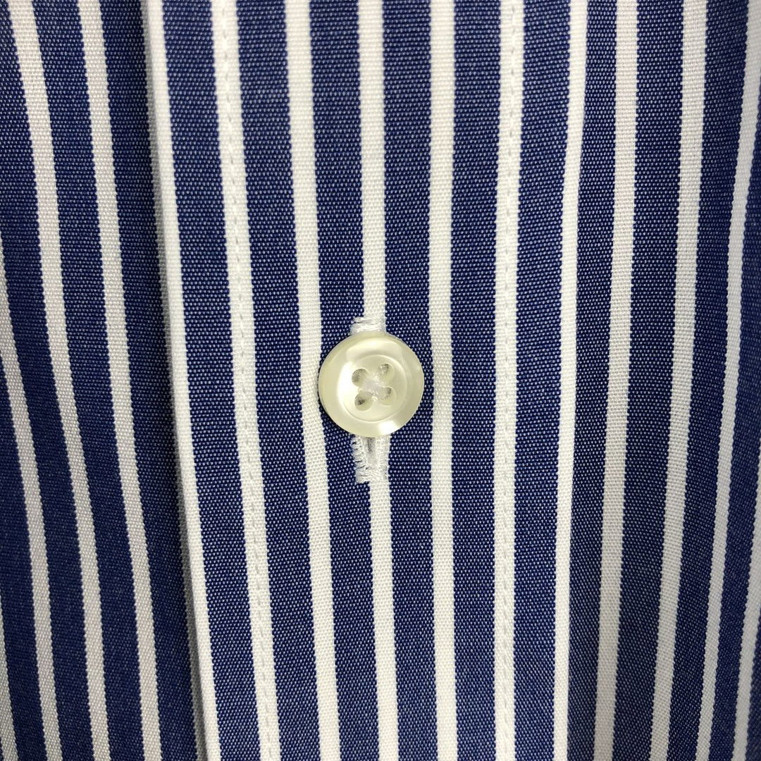 Brooks Brothers Est.1818 MILANO FIT Long Sleeve Button-Down Striped Shirt, Men's Size XL (approx.) Supima Cotton blue type Vintage Second Hand