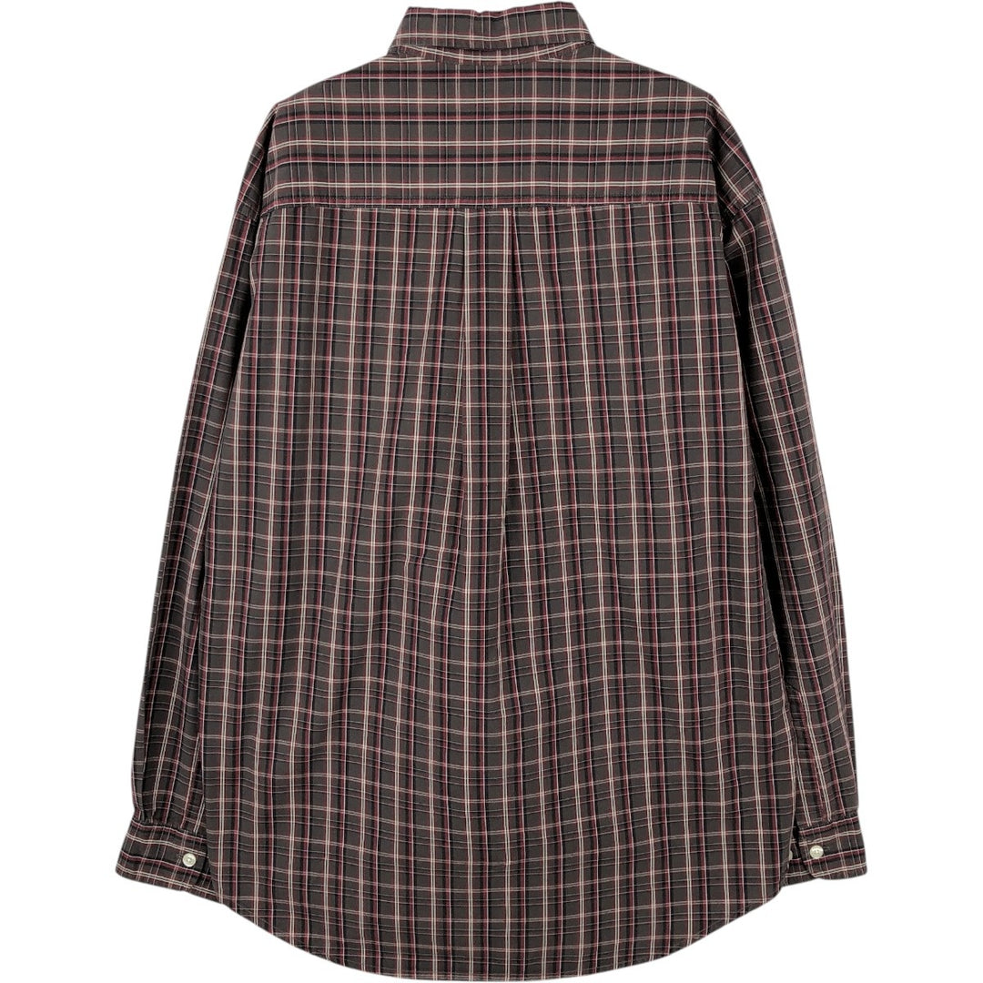 Dockers/Levi's Long-Sleeve Button-Down Check Shirt, Men's Size M (Equivalent), Vintage cotton brown type Vintage Second Hand