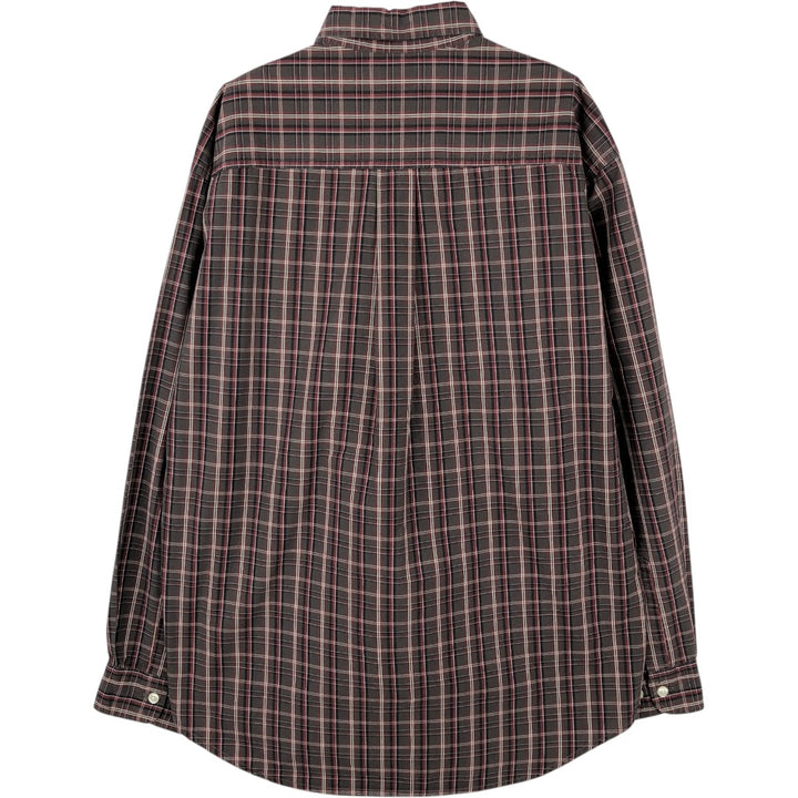 Dockers/Levi's Long-Sleeve Button-Down Check Shirt, Men's Size M (Equivalent), Vintage cotton brown type Vintage Second Hand
