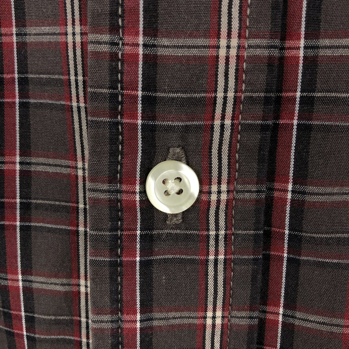 Dockers/Levi's Long-Sleeve Button-Down Check Shirt, Men's Size M (Equivalent), Vintage cotton brown type Vintage Second Hand