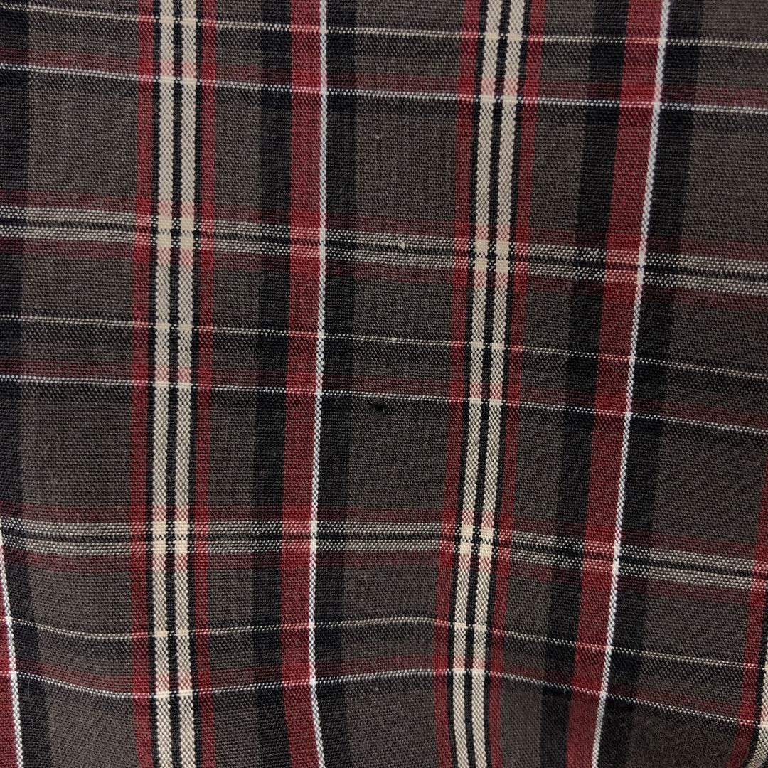 Dockers/Levi's Long-Sleeve Button-Down Check Shirt, Men's Size M (Equivalent), Vintage cotton brown type Vintage Second Hand