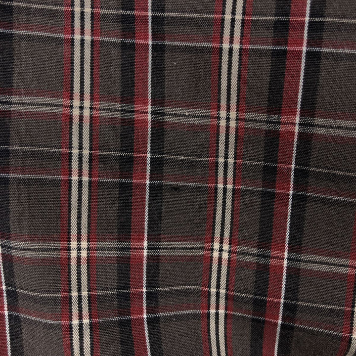 Dockers/Levi's Long-Sleeve Button-Down Check Shirt, Men's Size M (Equivalent), Vintage cotton brown type Vintage Second Hand