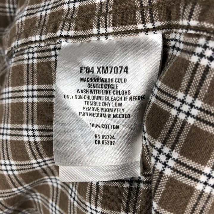 2000'S Columbia Check Pattern Long-Sleeve Button-Down Check Shirt, Men's Size M (approx.) cotton brown type Vintage Second Hand