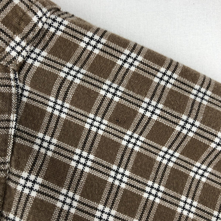 2000'S Columbia Check Pattern Long-Sleeve Button-Down Check Shirt, Men's Size M (approx.) cotton brown type Vintage Second Hand