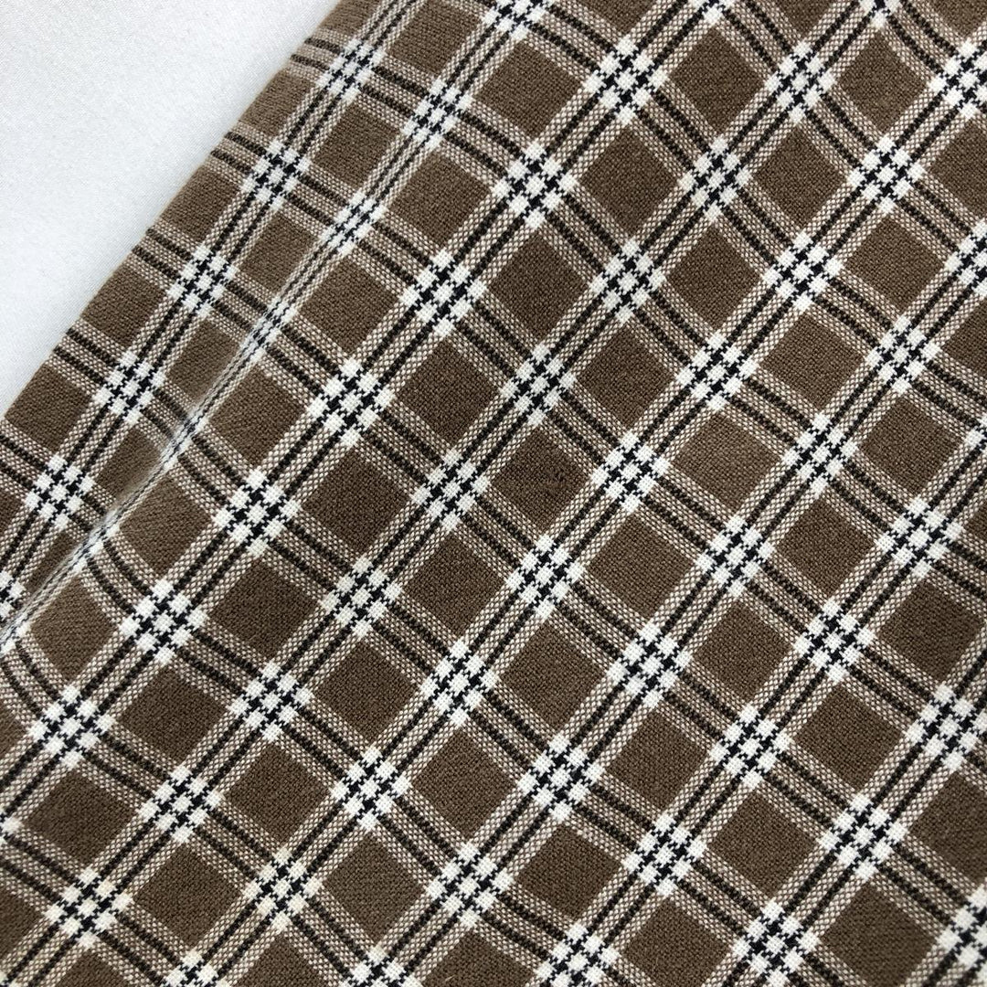 2000'S Columbia Check Pattern Long-Sleeve Button-Down Check Shirt, Men's Size M (approx.) cotton brown type Vintage Second Hand