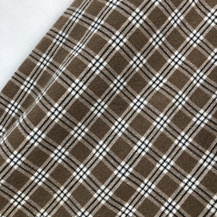 2000'S Columbia Check Pattern Long-Sleeve Button-Down Check Shirt, Men's Size M (approx.) cotton brown type Vintage Second Hand