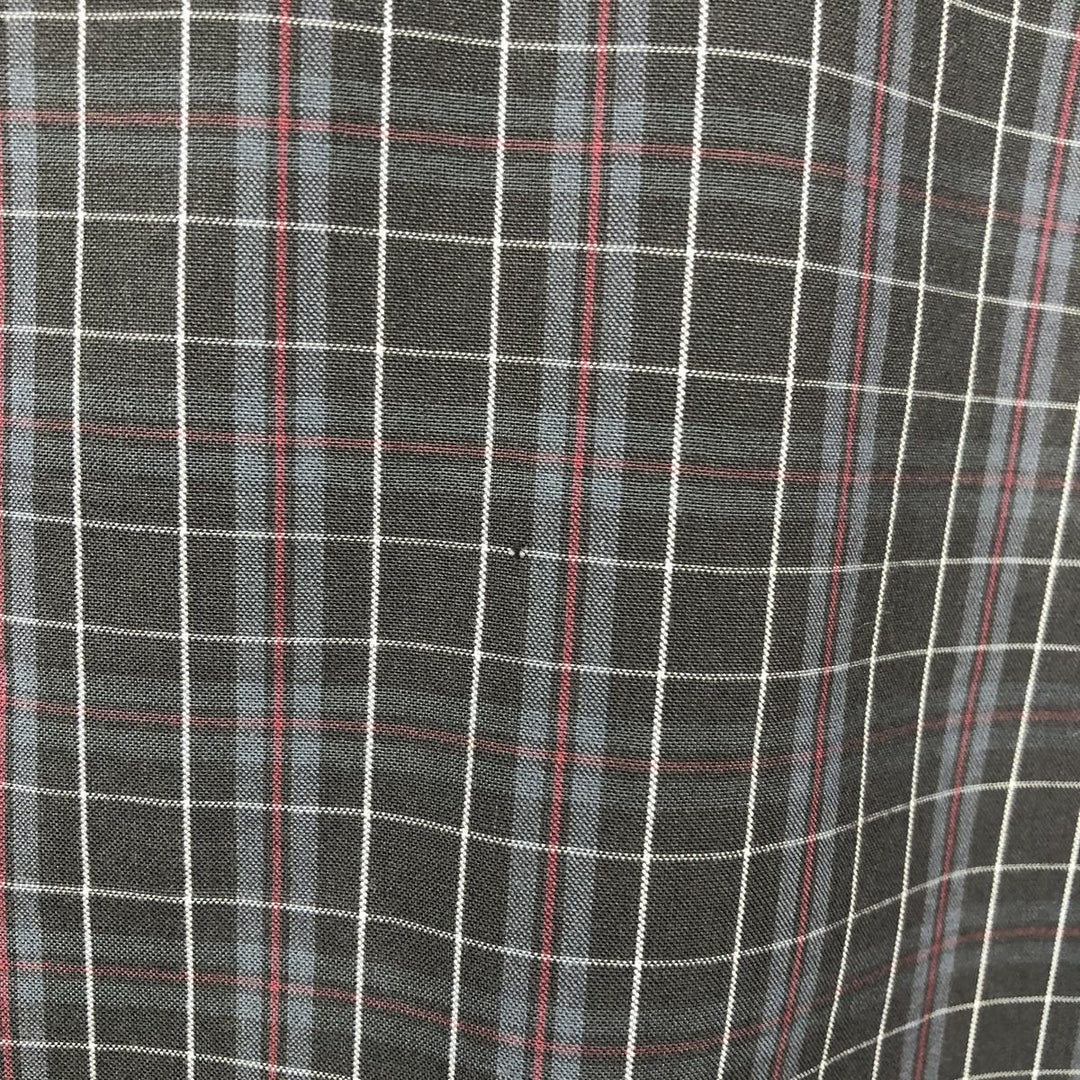 Eddie Bauer CLASSIC FIT WRINKLE-RESISTANT Long-Sleeve Cotton Check Shirt (Men's Size M) cotton Charcoal Vintage Second Hand