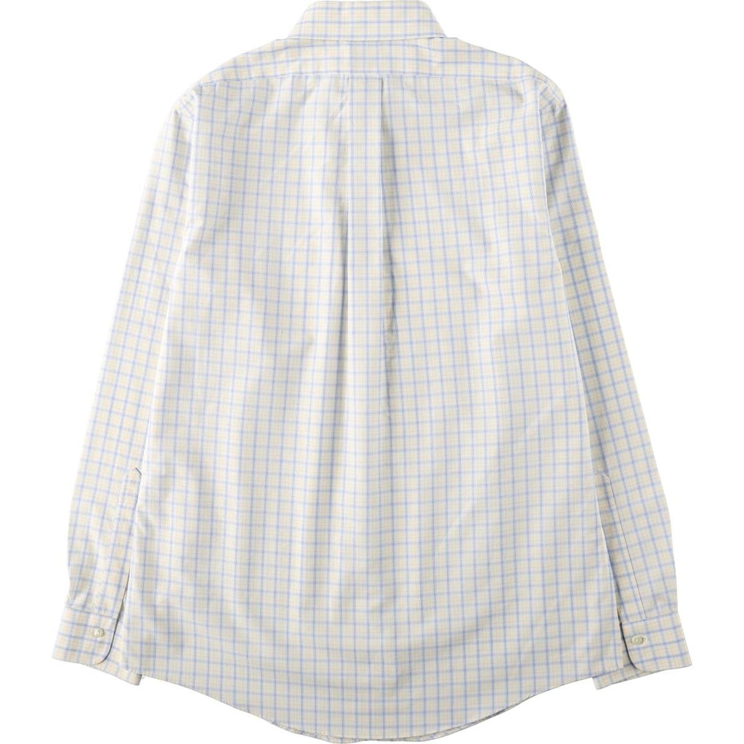 Brooks Brothers Est.1818 Classic Long-Sleeve Button-Down Check Shirt, Men's Size L (approx.) Supima Cotton white type Vintage Second Hand