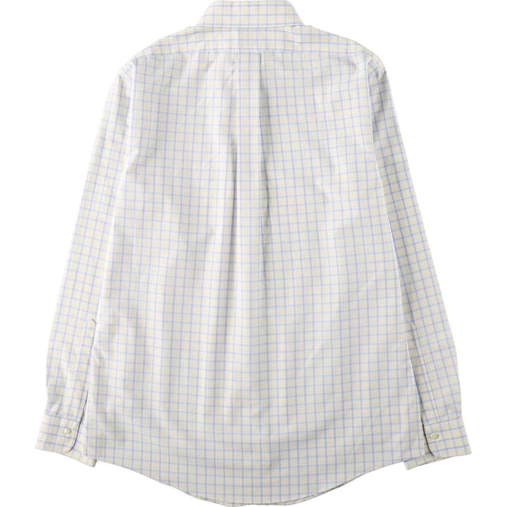 Brooks Brothers Est.1818 Classic Long-Sleeve Button-Down Check Shirt, Men's Size L (approx.) Supima Cotton white type Vintage Second Hand