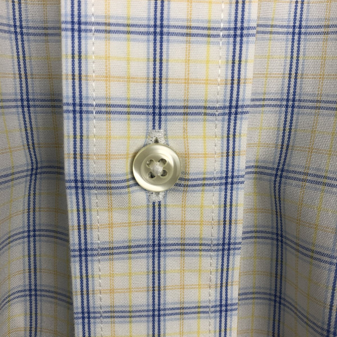 Brooks Brothers Est.1818 Classic Long-Sleeve Button-Down Check Shirt, Men's Size L (approx.) Supima Cotton white type Vintage Second Hand