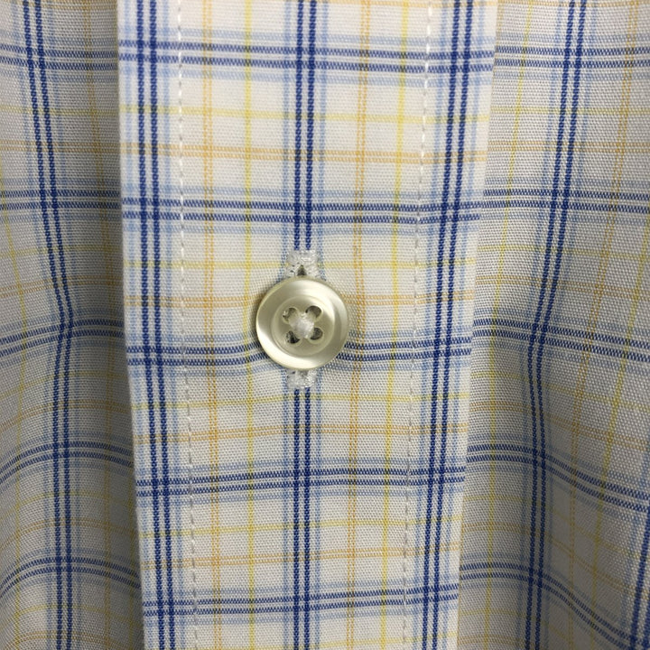 Brooks Brothers Est.1818 Classic Long-Sleeve Button-Down Check Shirt, Men's Size L (approx.) Supima Cotton white type Vintage Second Hand
