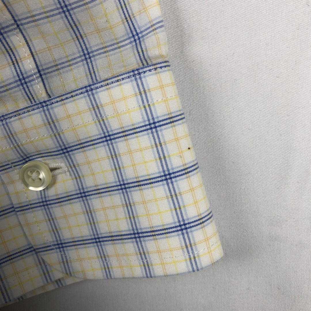 Brooks Brothers Est.1818 Classic Long-Sleeve Button-Down Check Shirt, Men's Size L (approx.) Supima Cotton white type Vintage Second Hand