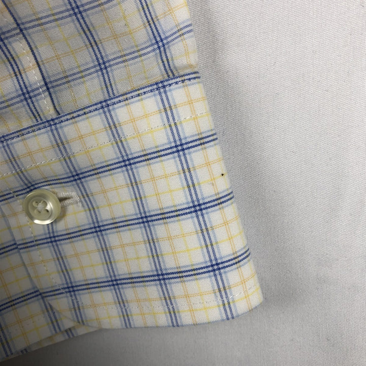 Brooks Brothers Est.1818 Classic Long-Sleeve Button-Down Check Shirt, Men's Size L (approx.) Supima Cotton white type Vintage Second Hand