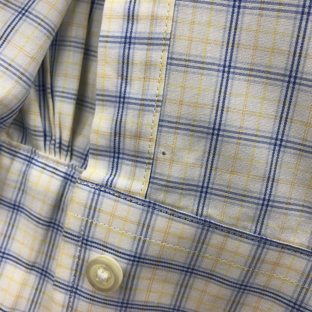 Brooks Brothers Est.1818 Classic Long-Sleeve Button-Down Check Shirt, Men's Size L (approx.) Supima Cotton white type Vintage Second Hand
