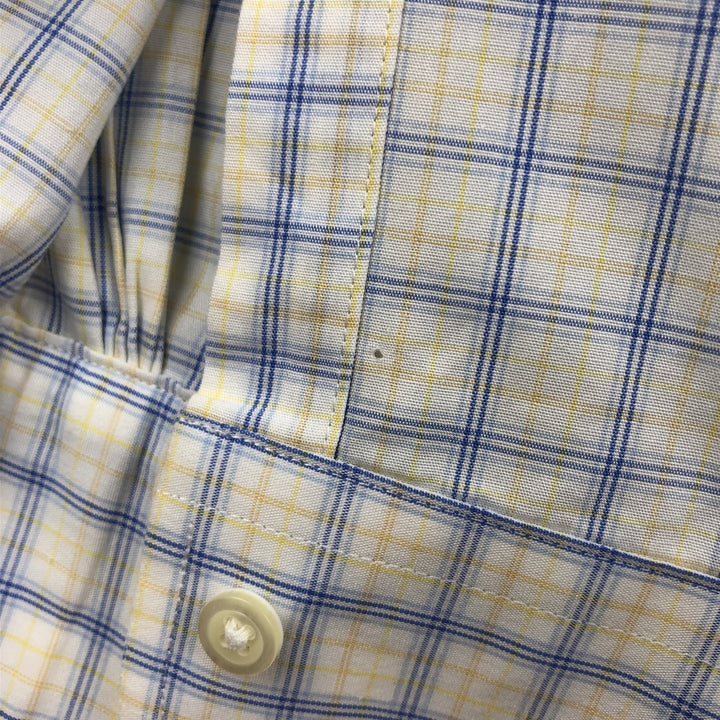 Brooks Brothers Est.1818 Classic Long-Sleeve Button-Down Check Shirt, Men's Size L (approx.) Supima Cotton white type Vintage Second Hand