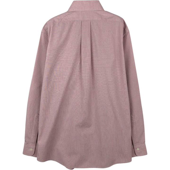 Brooks Brothers Est.1818 REGENT Long Sleeve Button-Down Check Shirt, Men's Size M Supima Cotton pink type Vintage Second Hand