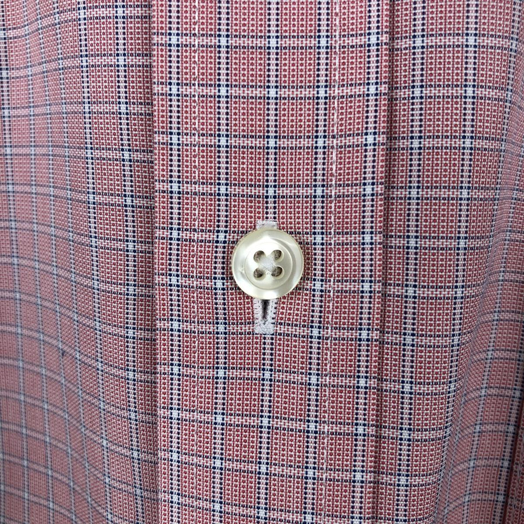 Brooks Brothers Est.1818 REGENT Long Sleeve Button-Down Check Shirt, Men's Size M Supima Cotton pink type Vintage Second Hand