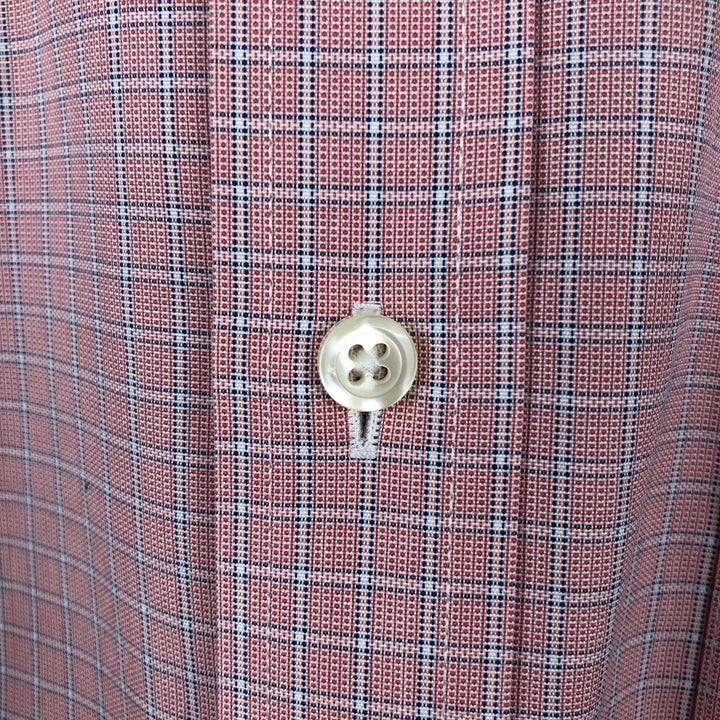 Brooks Brothers Est.1818 REGENT Long Sleeve Button-Down Check Shirt, Men's Size M Supima Cotton pink type Vintage Second Hand