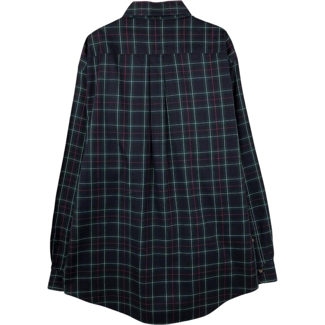 Brooks Brothers Est. 1818 Long Sleeve Cotton Check Shirt, Men's Size L cotton Green type dark green Vintage Second Hand