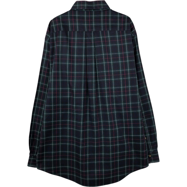 Brooks Brothers Est. 1818 Long Sleeve Cotton Check Shirt, Men's Size L cotton Green type dark green Vintage Second Hand