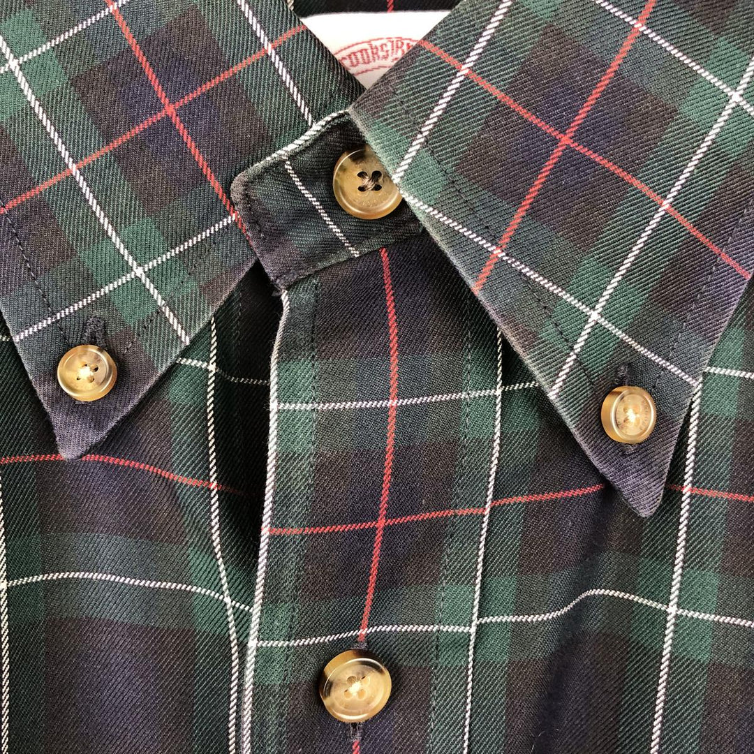 Brooks Brothers Est. 1818 Long Sleeve Cotton Check Shirt, Men's Size L cotton Green type dark green Vintage Second Hand