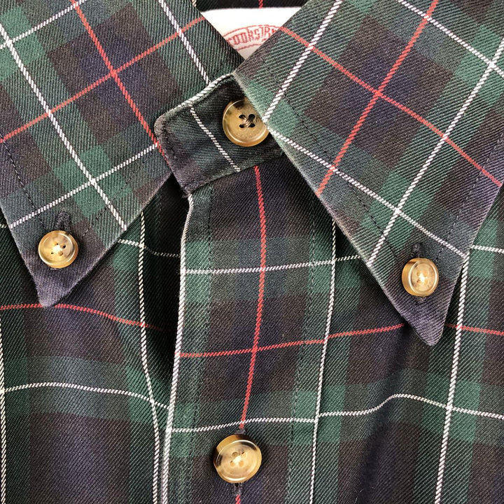 Brooks Brothers Est. 1818 Long Sleeve Cotton Check Shirt, Men's Size L cotton Green type dark green Vintage Second Hand