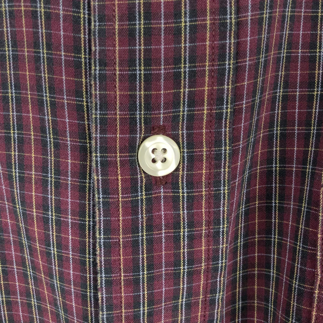 Brooks Brothers Long Sleeve Button-Down Check Shirt, Men's Size L cotton Purple type red-purple Vintage Second Hand