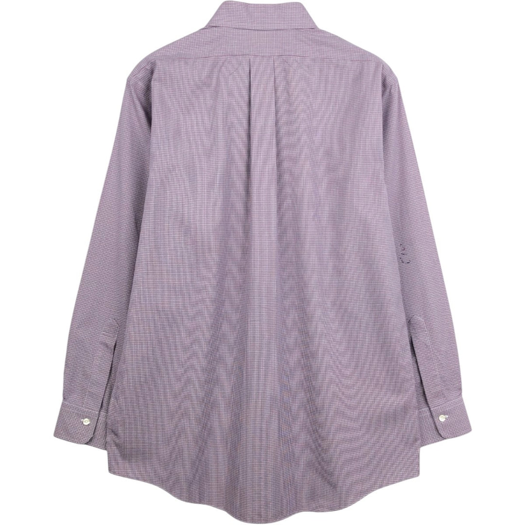 Brooks Brothers Est.1818 REGENT Long Sleeve Button-Down Check Shirt, Men's Size L Supima Cotton purple type Vintage Second Hand