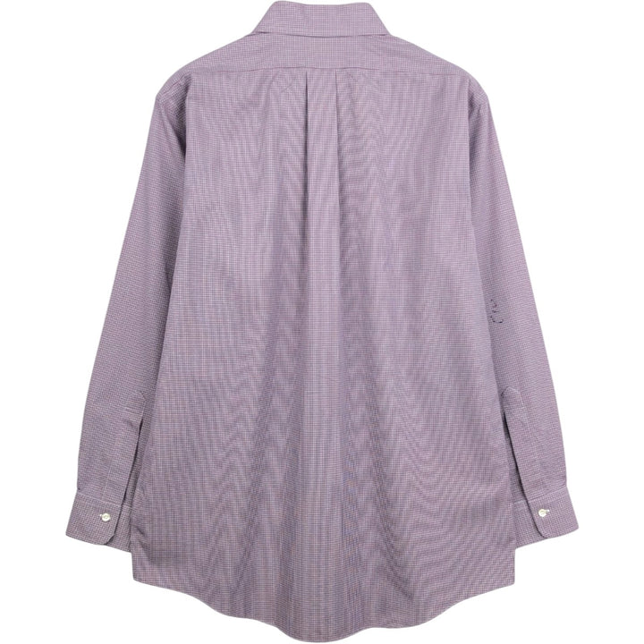 Brooks Brothers Est.1818 REGENT Long Sleeve Button-Down Check Shirt, Men's Size L Supima Cotton purple type Vintage Second Hand