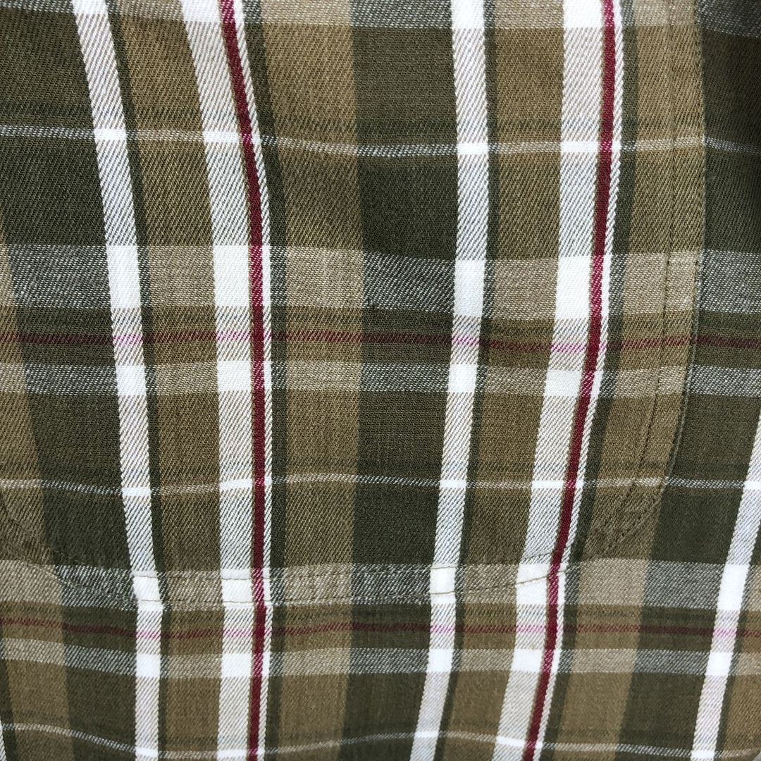 Eddie Bauer Long Sleeve Button-Down Check Shirt, Men's XL cotton Khaki type Vintage Second Hand