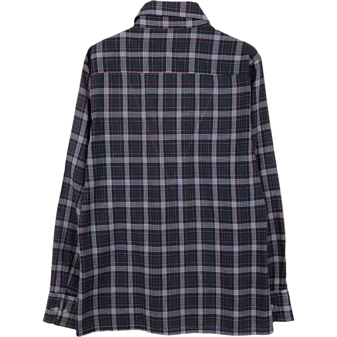 1970'S Levi's Big E Long-Sleeve Check Shirt, Men's Size M (Equivalent), Vintage polyester navy blue type Vintage Second Hand