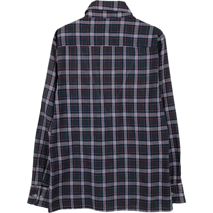 1970'S Levi's Big E Long-Sleeve Check Shirt, Men's Size M (Equivalent), Vintage polyester navy blue type Vintage Second Hand